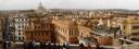 A panorama of Rome's skyline as seen from the raised entrance to the 
church at the top of the Spanish Steps.  Note the rooftop cafe at right 
and the rooftop garden in the center of the image.  The more-distant 
dome is Saint Peter's Basilica.

With the full-sized image, play where's Waldo.  Or, where's Di Yin?
